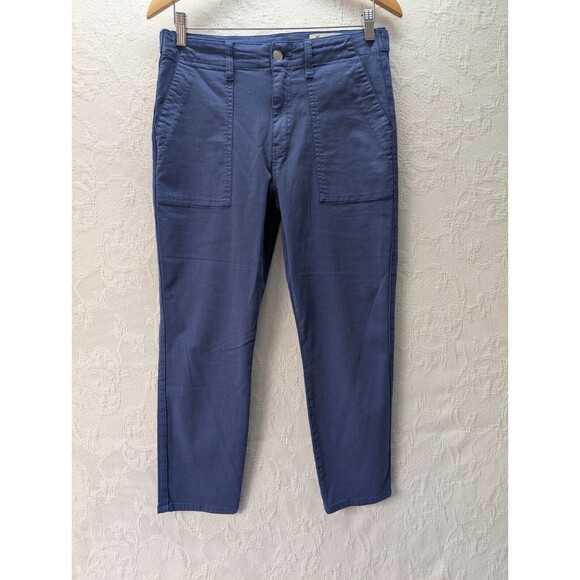 Cosmic Blue Love Chino Pants 29 Utility Crop Casual Stretch Trousers Coastal - Picture 1 of 12